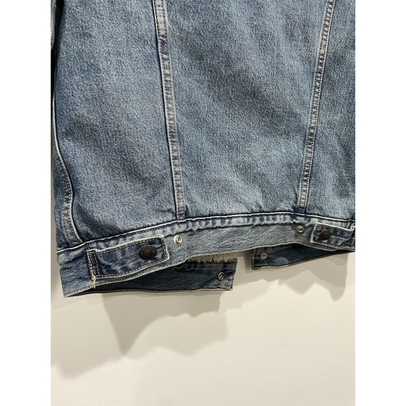 Levi's Blue Denim Jacket with White Sherpa Collar - Picture 6 of 7